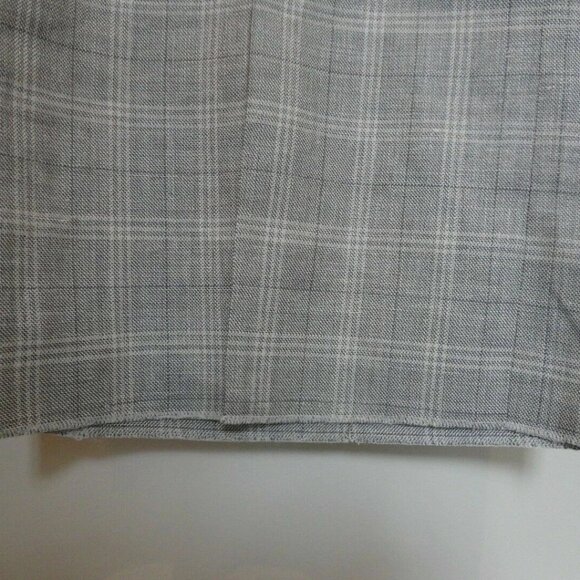 New GIORGIO ARMANI Grey Multi Color Wool Silk Linen Check Pants 46/12 Italy - Picture 3 of 5